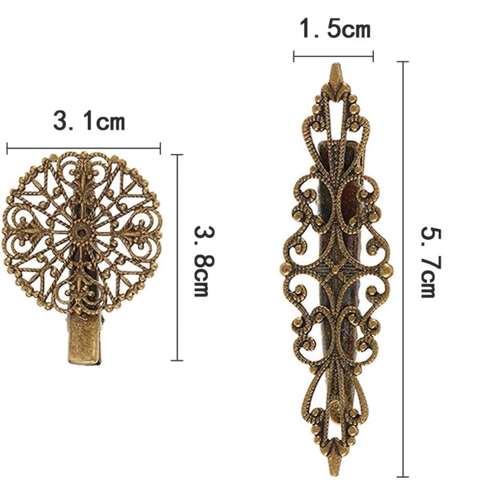 Hair Clips Butterfly Flower Feather Hair Barrettes 12 Piece Set Bronze Tone New - Picture 3 of 16